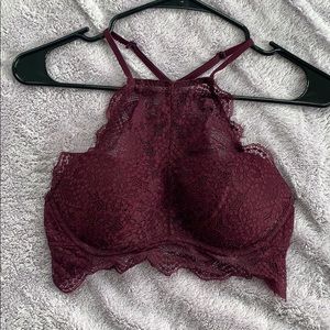 Maroon Lace Top